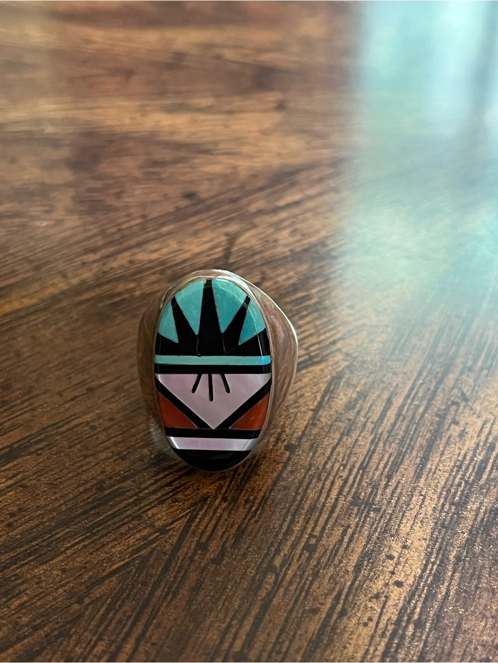 Native American  Men’s Zuni Inlay Ring - Picture 11 of 13